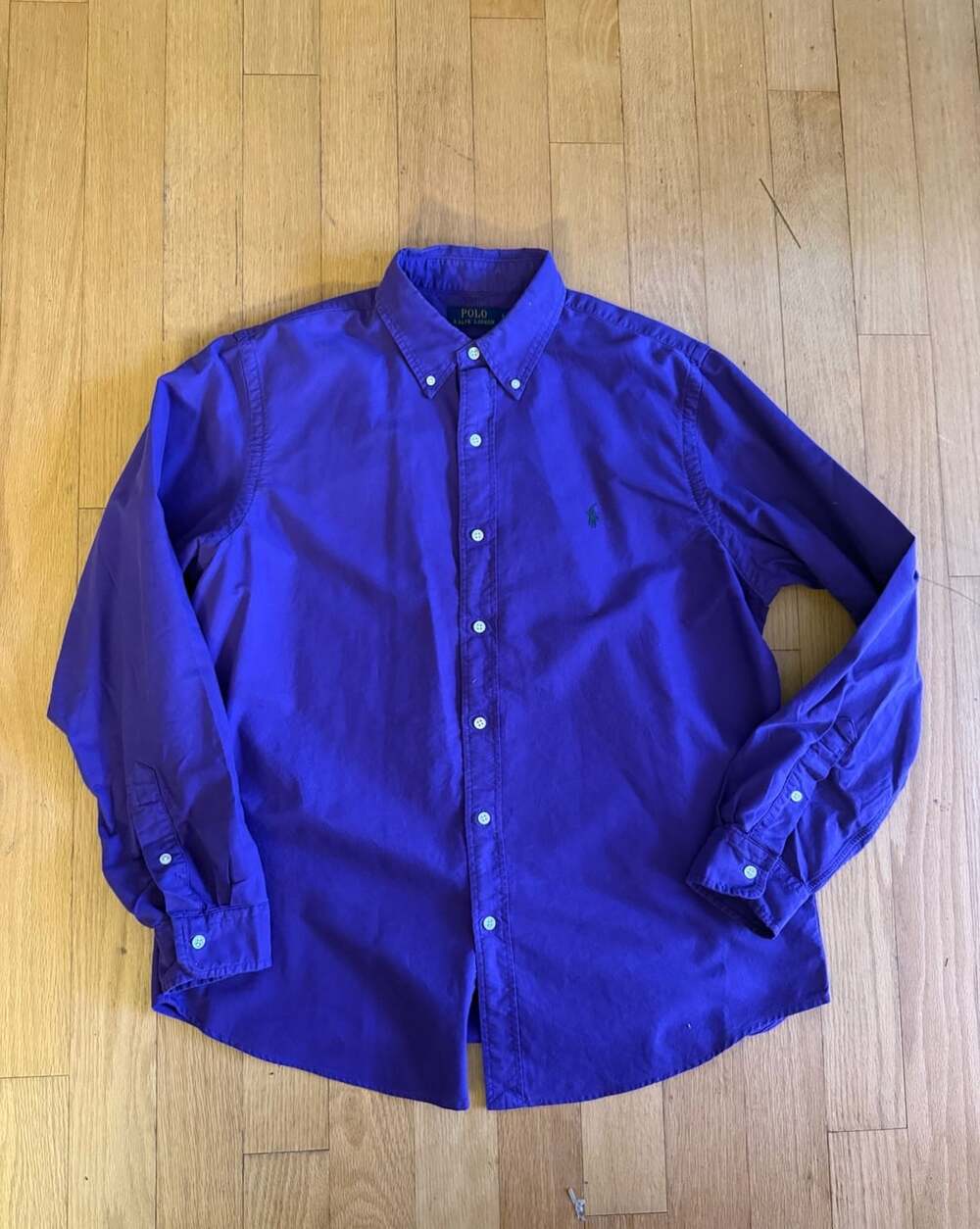 Polo Ralph Lauren Men's Classic Fit Purple  Dyed Oxford Button Down  Size L